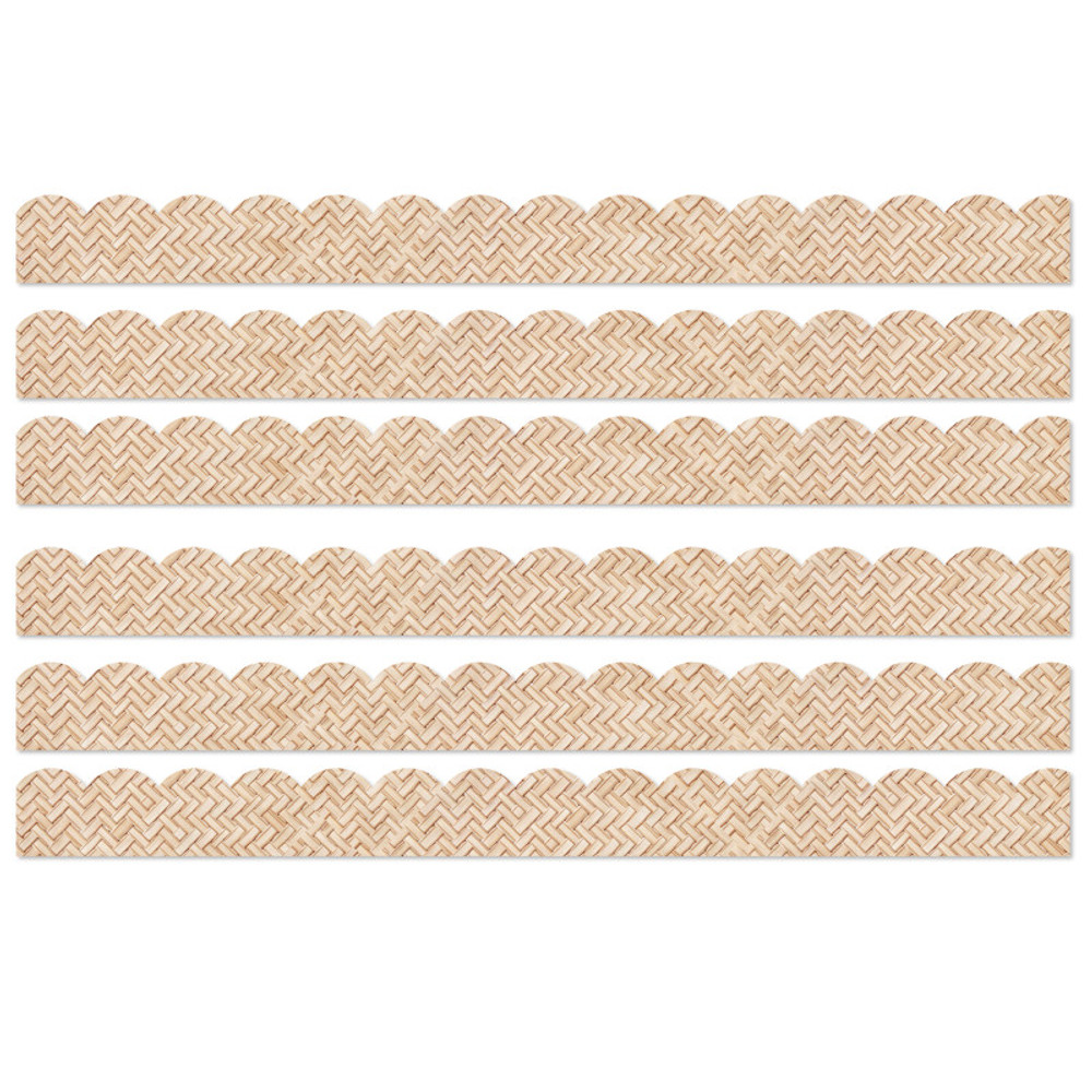 CARSON DELLOSA EDUCATION Carson Dellosa Education True to You Woven Bamboo Scalloped Bulletin Board Borders, 39 Feet Per Pack, 6 Packs