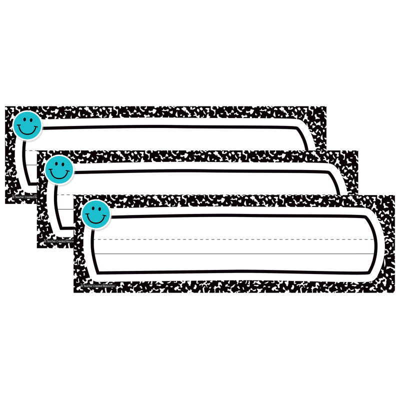 TEACHER CREATED RESOURCES Teacher Created Resources® Cool for School Flat Name Plates, 36 Per Pack, 3 Packs