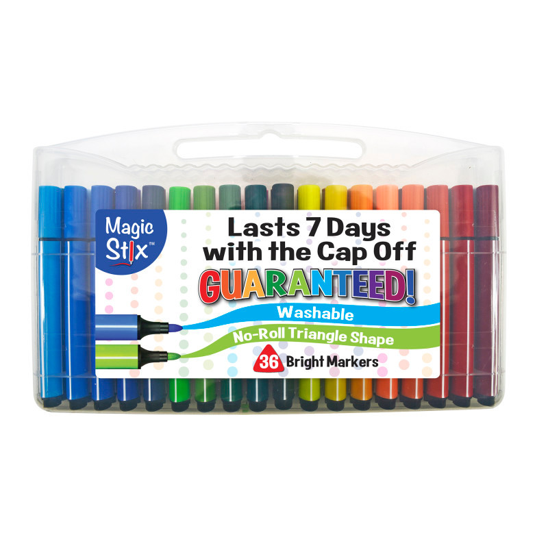 THE PENCIL GRIP Magic Stix™ Triangular Markers, 36 Colors