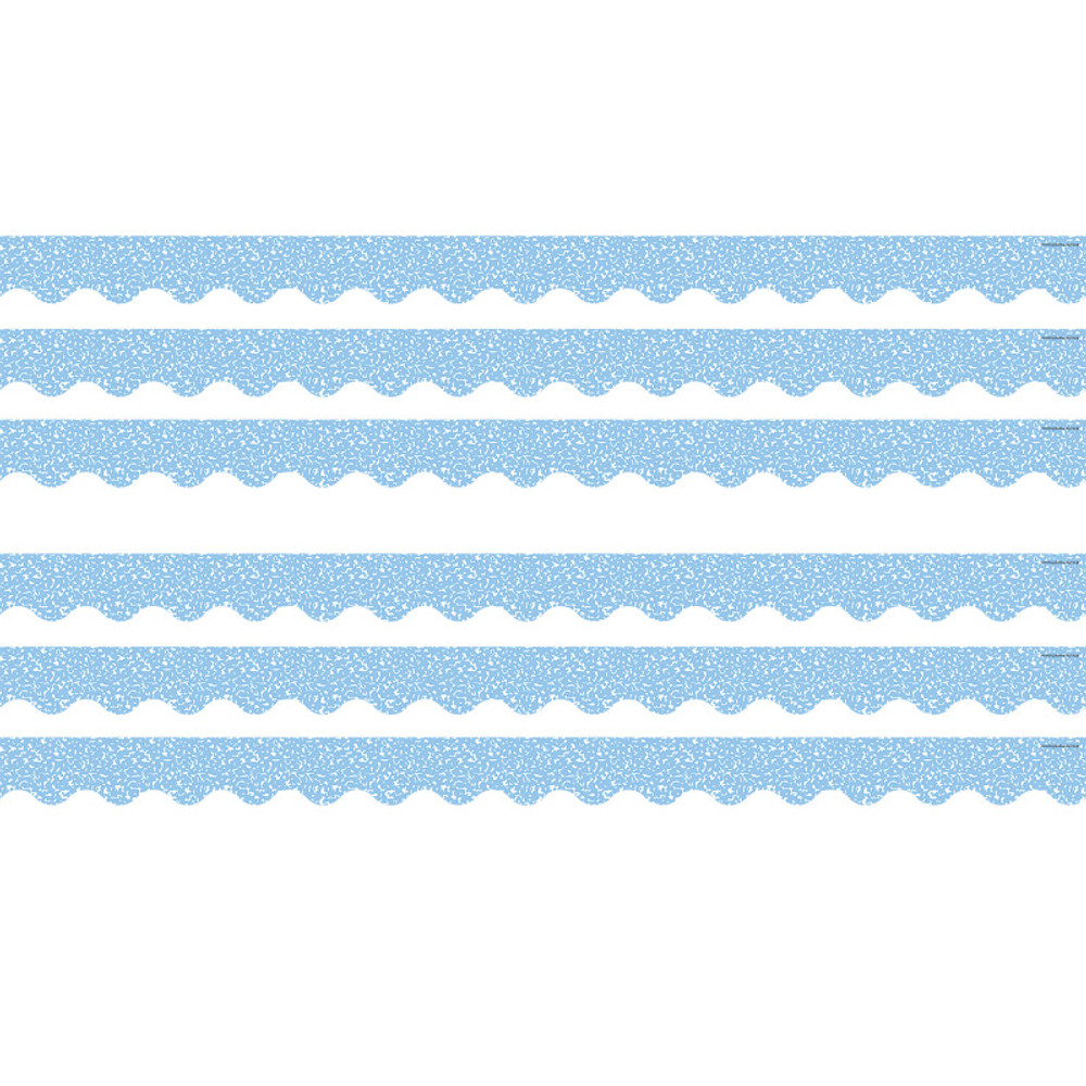 TEACHER CREATED RESOURCES Teacher Created Resources® Composition Blue Scalloped Border Trim, 35 Feet Per Pack, 6 Packs