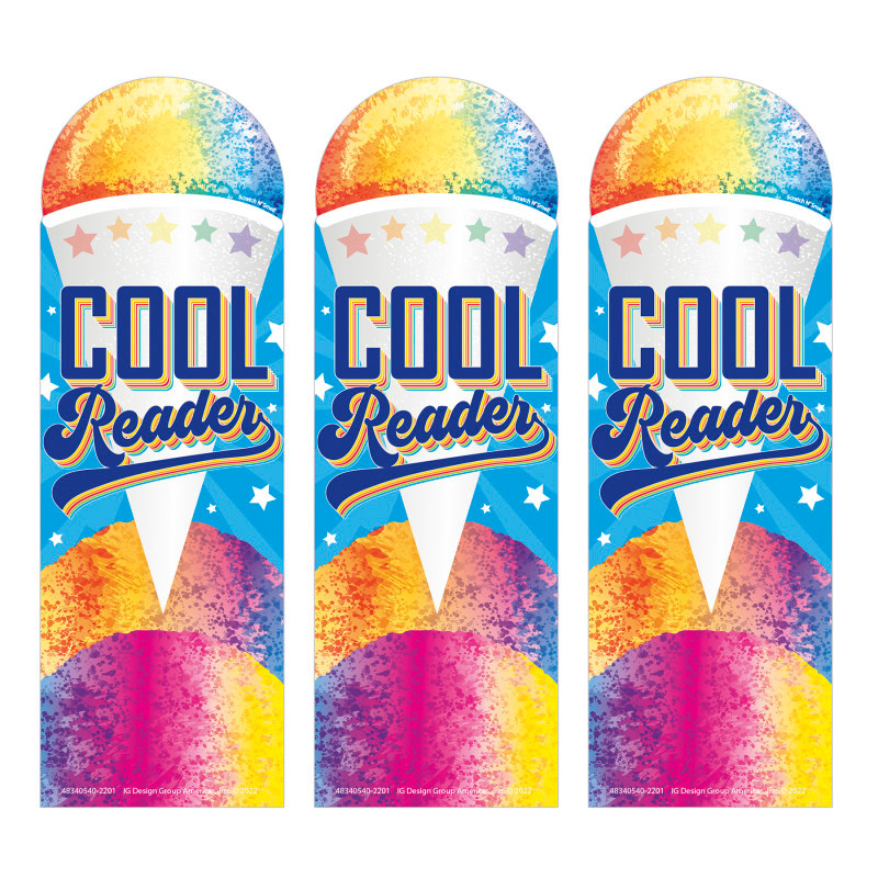 EUREKA Eureka® Cool Reader Snow Cone Scented Bookmarks, 24 Per Pack, 3 Packs