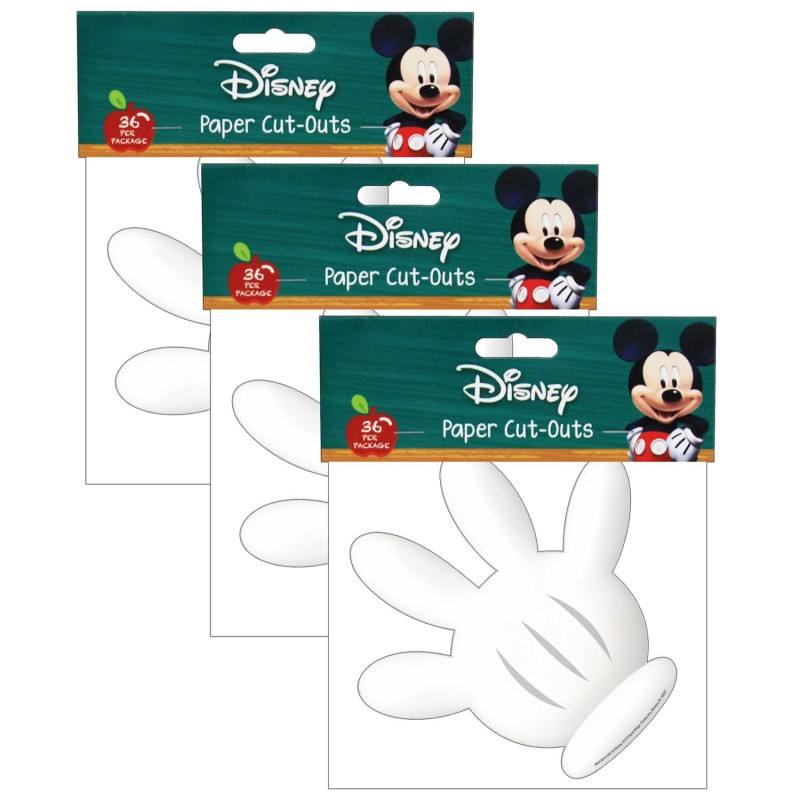 EUREKA Eureka® Mickey Mouse Clubhouse® Hand Paper Cut Outs, 36 Per Pack, 3 Packs