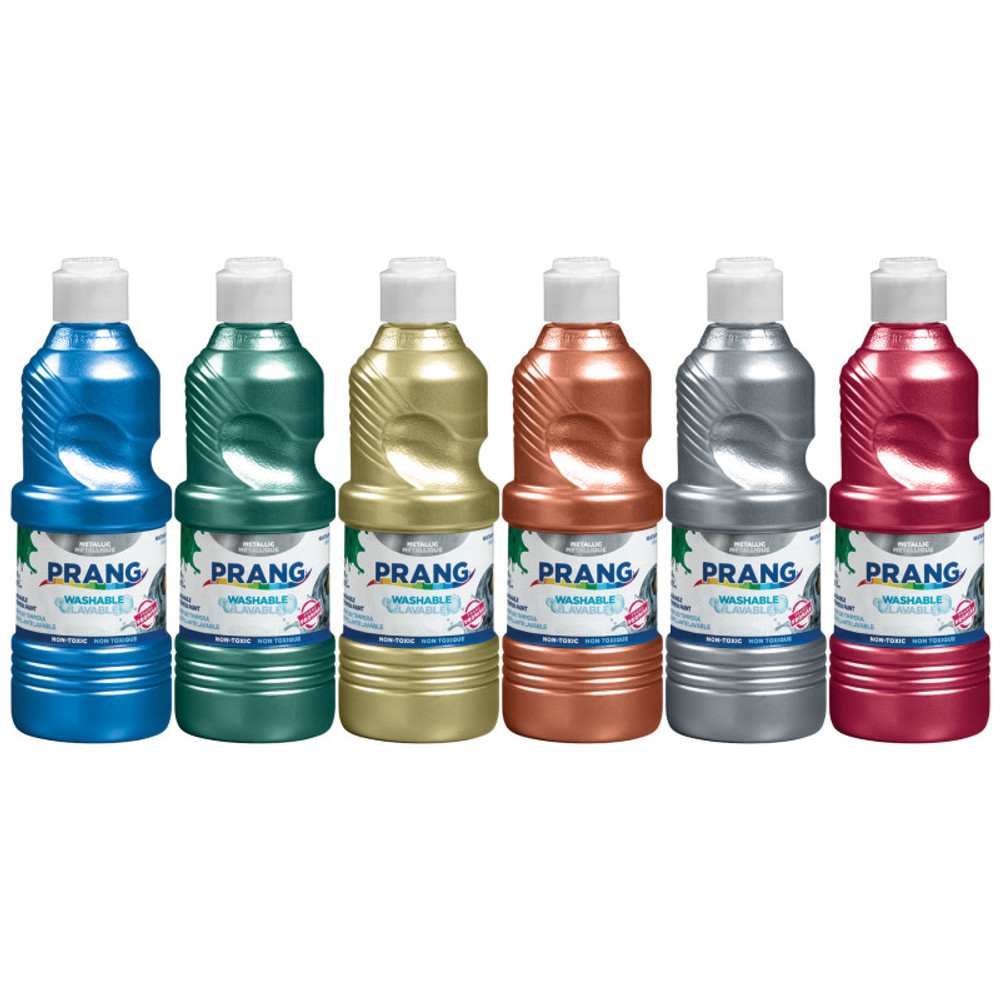 DIXON TICONDEROGA CO Prang® Washable Ready-to-Use Tempera Paint, 16 oz, Metallic, 6 Colors DIXON TICONDEROGA CO Prang® Washable Ready-to-Use Tempera Paint, 16 oz, Metallic, 6 Colors