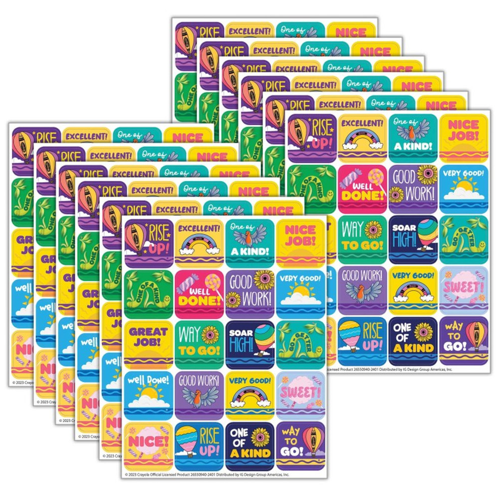 EUREKA Eureka® Crayola® Colors of Kindness Theme Stickers, 120 Per Pack, 12 Packs