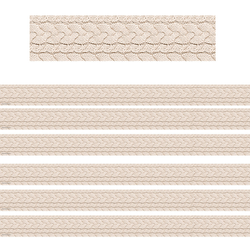 TEACHER CREATED RESOURCES Teacher Created Resources® Cable Knit Sweater Straight Border Trim, 35 Feet Per Pack, 6 Packs