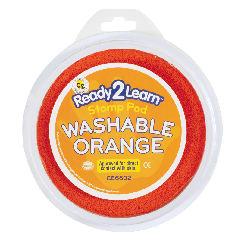 LEARNING ADVANTAGE READY 2 LEARN™ Jumbo Circular Washable Stamp Pad - Orange - 5.75" dia.