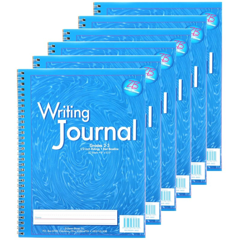ZANER-BLOSER INC Zaner-Bloser® My Writing Journal, Grade 2-3, Blue, Pack of 6