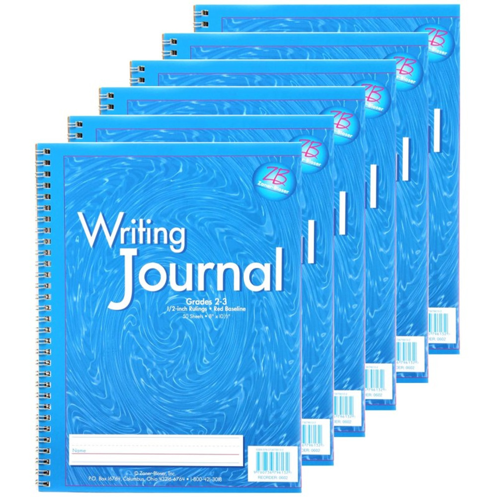 ZANER-BLOSER INC Zaner-Bloser® My Writing Journal, Grade 2-3, Blue, Pack of 6