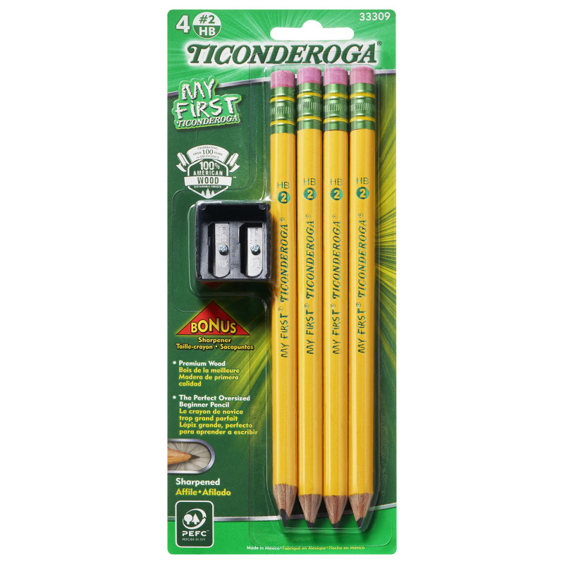 DIXON TICONDEROGA CO Ticonderoga® My First Pencils, Sharpened, Pack of 4