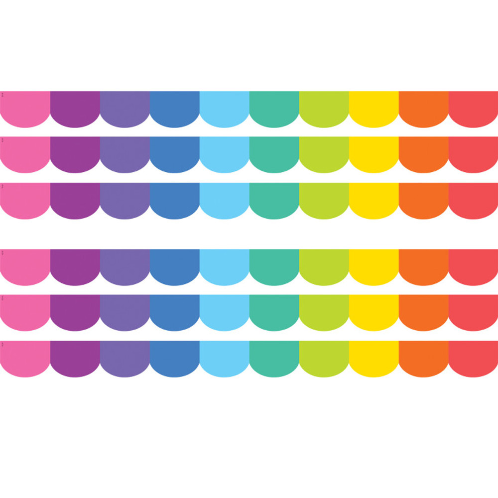 TEACHER CREATED RESOURCES Teacher Created Resources® Colorful Scalloped Die-Cut Border Trim, 35 Feet Per Pack, 6 Packs