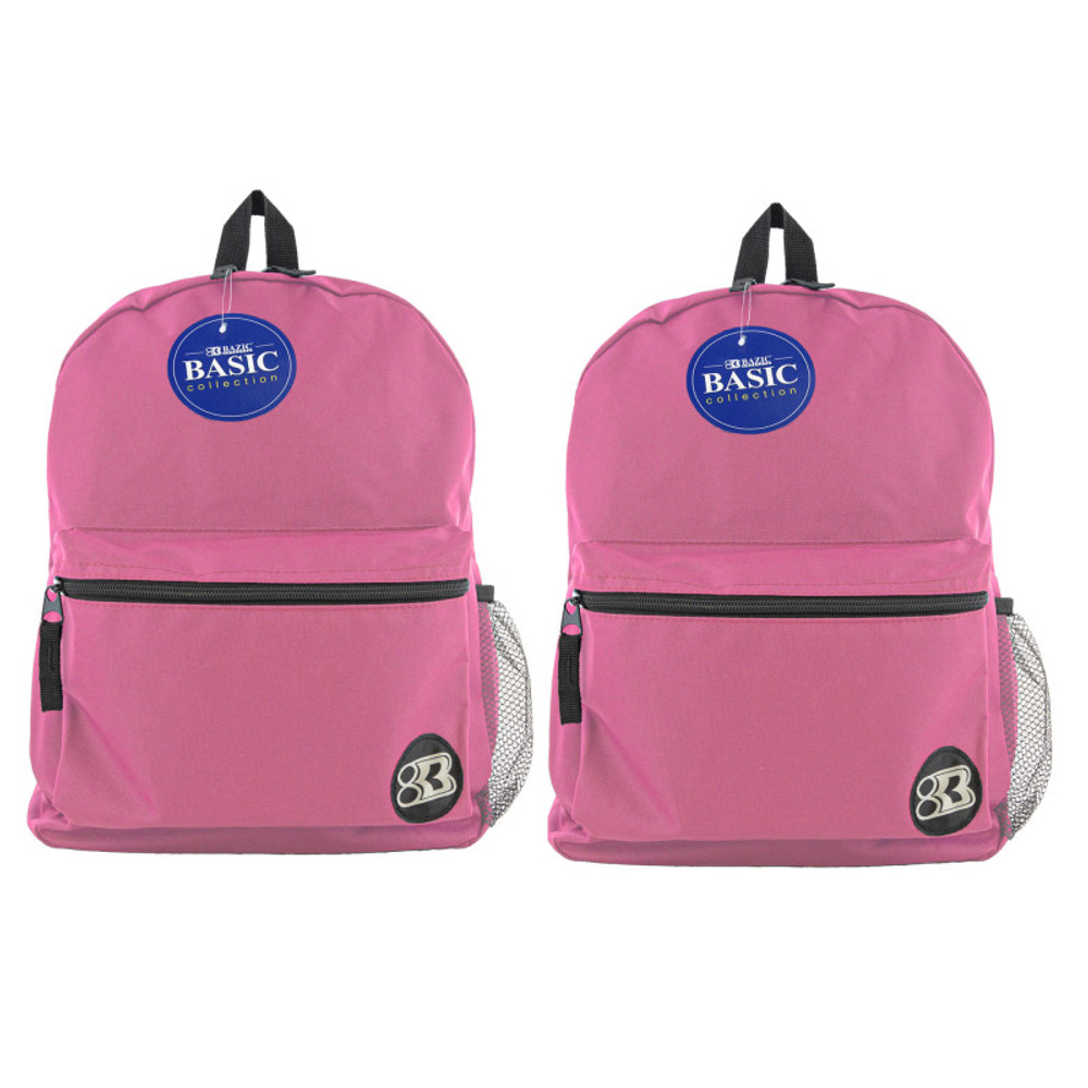 BAZIC PRODUCTS BAZIC Products® Basic Backpack 16" Fuchsia, Pack of 2