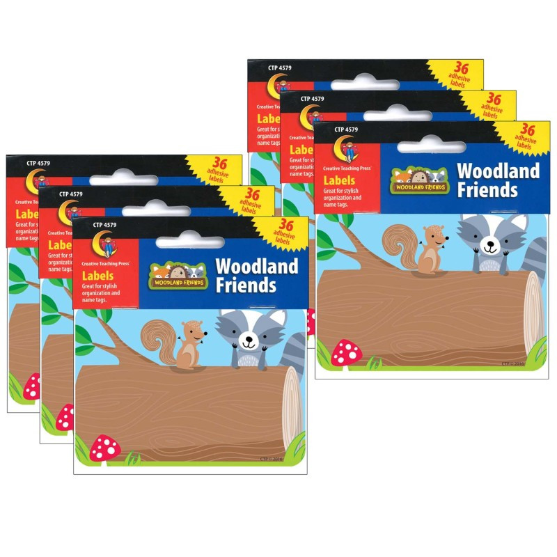 CREATIVE TEACHING PRESS Creative Teaching Press® Woodland Friends Name Tag Labels, 36 Per Pack, 6 Packs