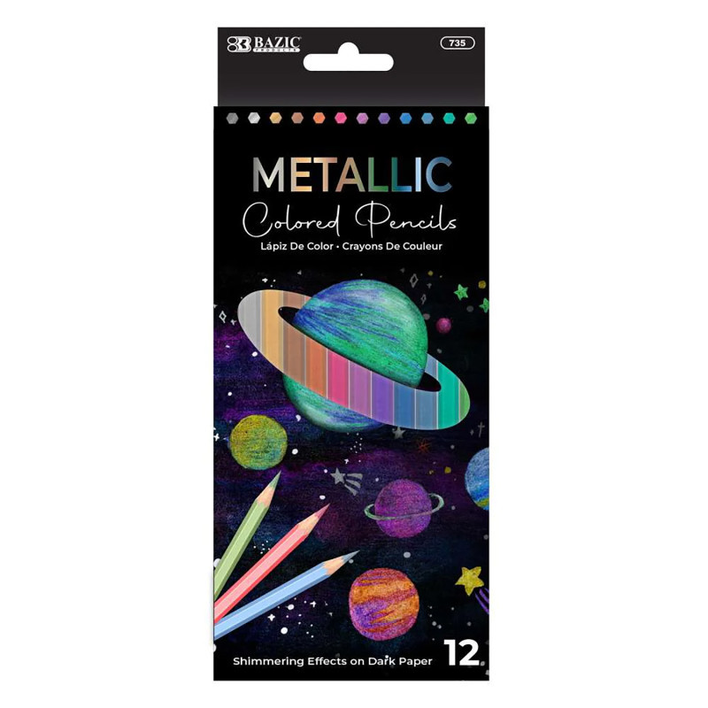 BAZIC PRODUCTS BAZIC Products® Metallic Colored Pencils, Pack of 12