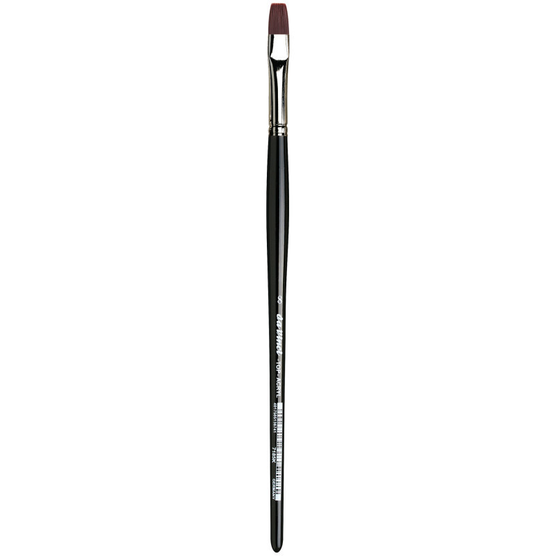 GREGORY DANIELS FINE ARTS INC da Vinci TOP-ACRYL Bright Red-Brown Brush, Synthetic, Acrylic & Oil, Flat, Series 7185K, Size 8
