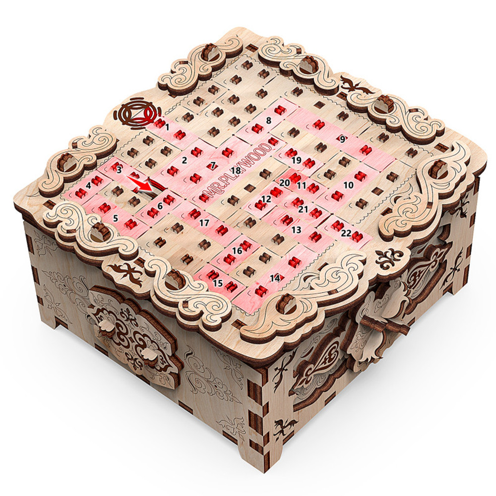 ARTVENTURE LLC Mr.PLAYWOOD Secret Box Floral Fantasy 3D Wooden STEM Puzzle