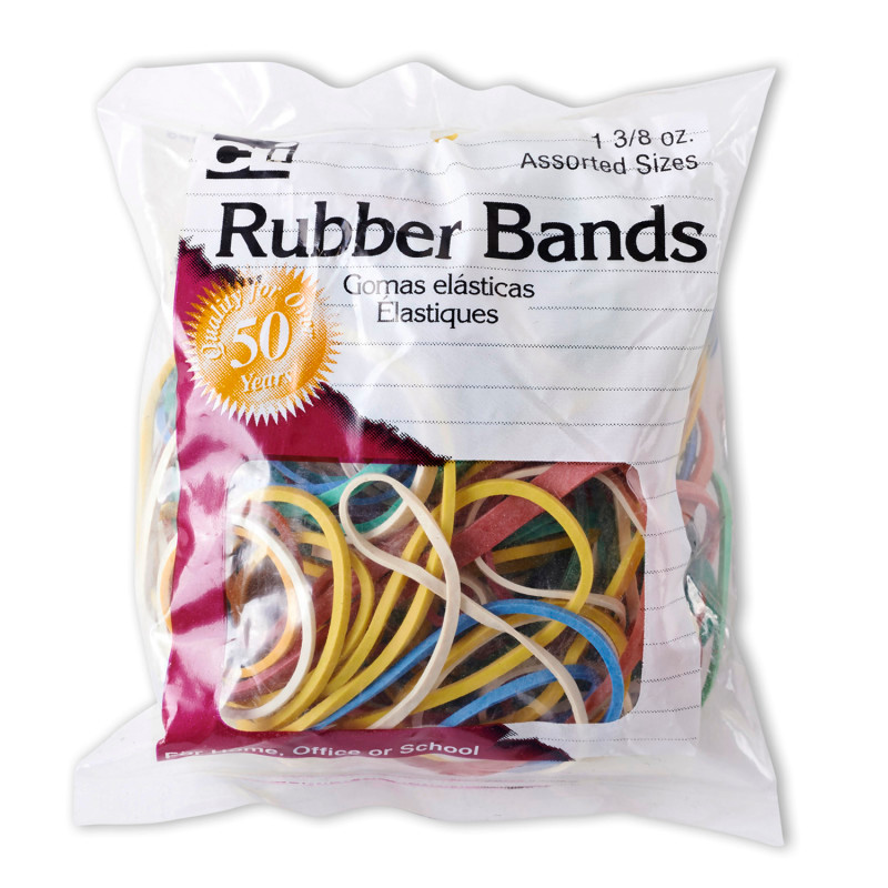 ADVANTUS Charles Leonard Rubber Bands, Assorted Sizes & Colors, 1 3/8 oz. bag