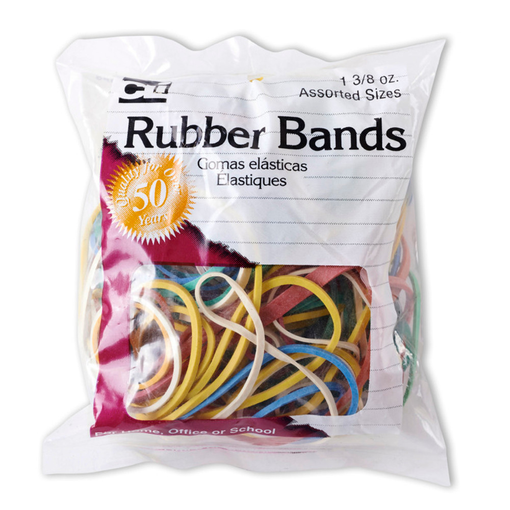 ADVANTUS Charles Leonard Rubber Bands, Assorted Sizes & Colors, 1 3/8 oz. bag