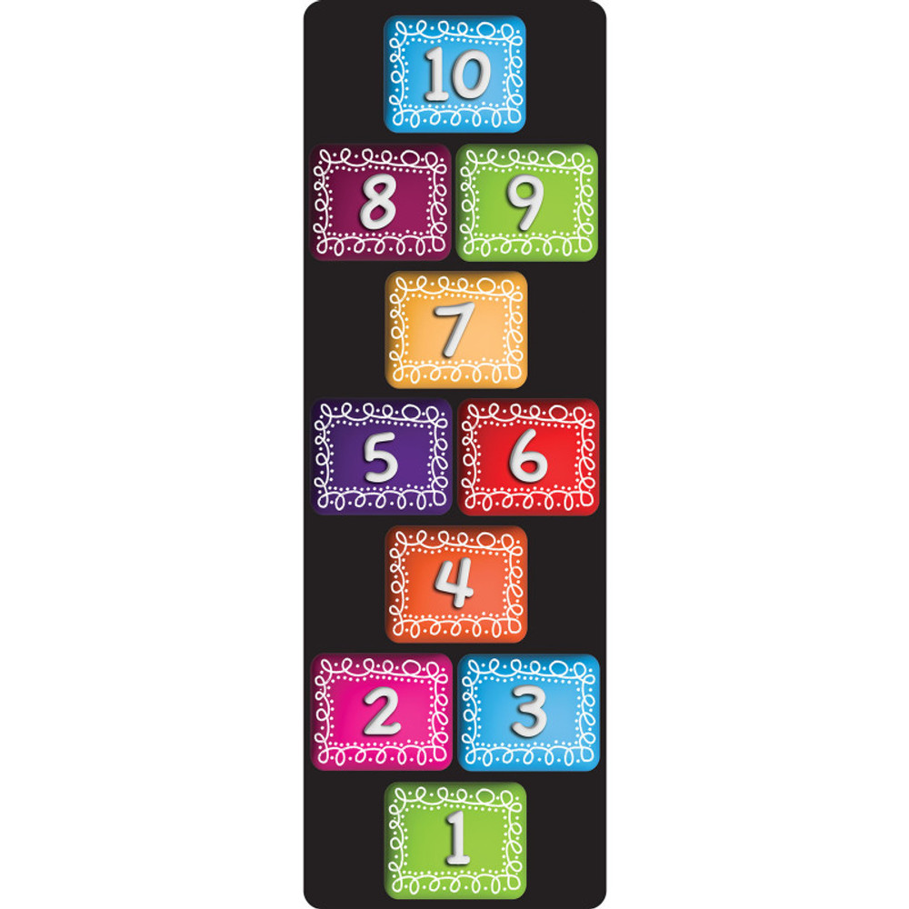 ASHLEY PRODUCTIONS Ashley Productions® Smart Poly™, The Original Fun Mat™, Mat Runner, 15.5" x 47", Numbers 1-10, Chalk loop
