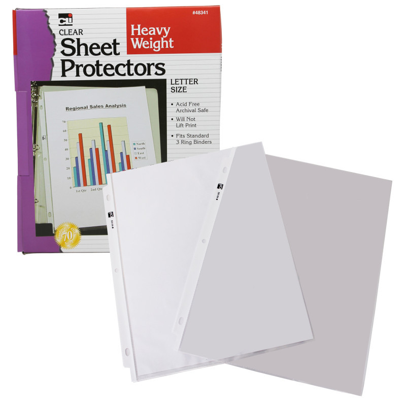 ADVANTUS Charles Leonard Sheet Protectors, Heavy Weight, Letter Size, Clear, Box of 100