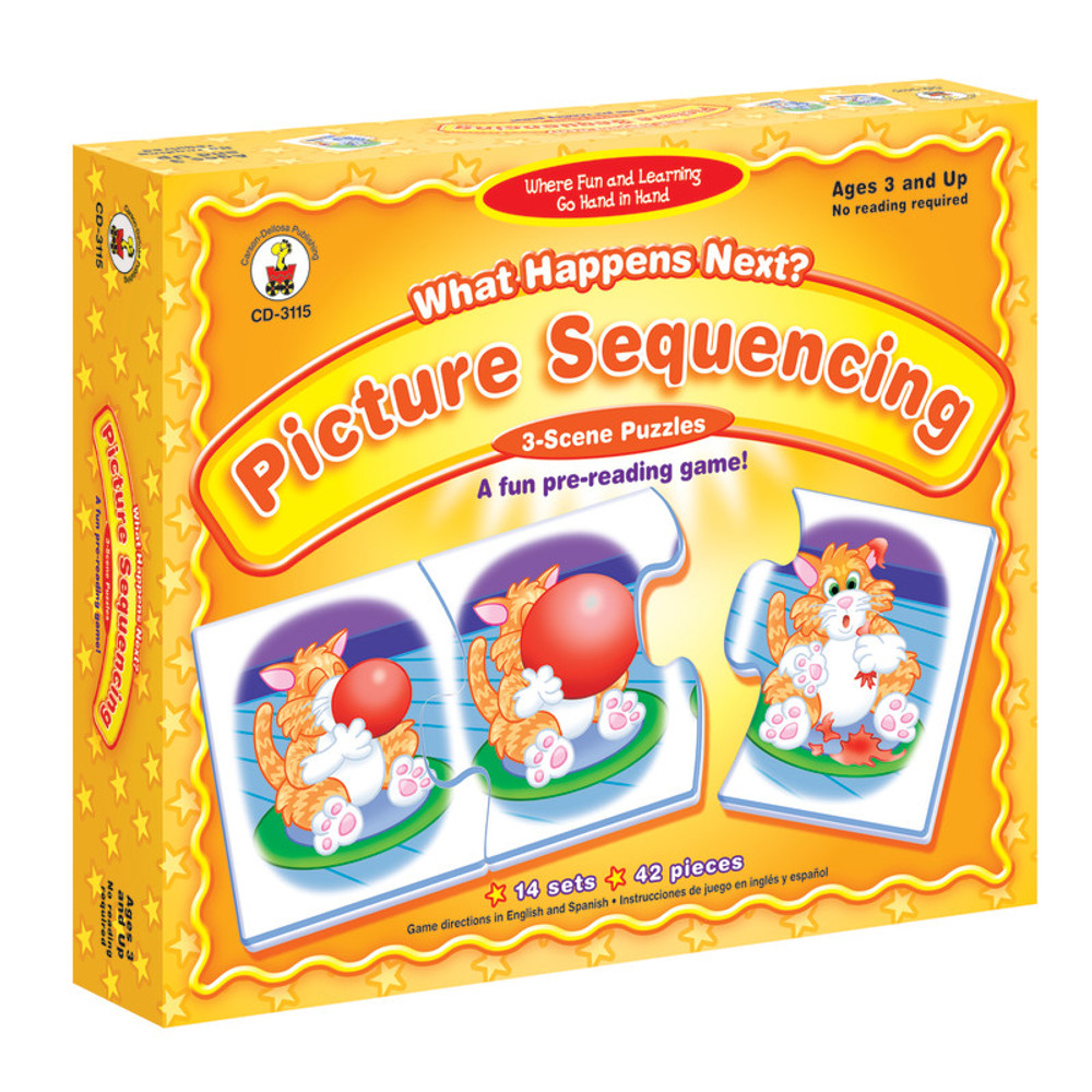 CARSON DELLOSA EDUCATION Carson Dellosa Education What Happens Next? Picture Sequencing Puzzle Game, Grade PK-K