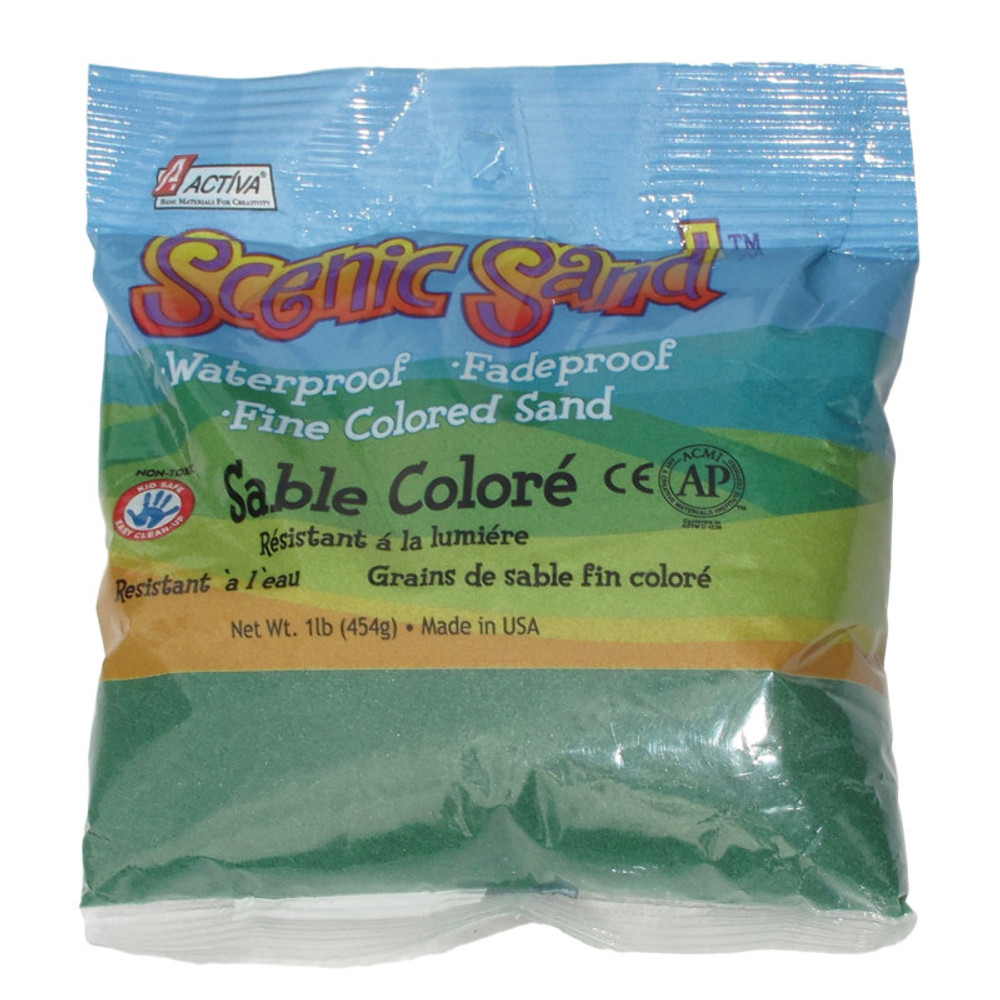 ACTIVA PRODUCTS ACTÍVA Scenic Sand™ Craft Colored Sand, Forest Green, 1 lb (454 g) Bag ACTIVA PRODUCTS ACTÍVA Scenic Sand™ Craft Colored Sand, Forest Green, 1 lb (454 g) Bag