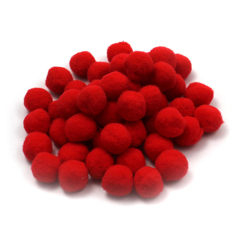 ADVANTUS Charles Leonard Creative Arts™ Pom-Poms, 1", Red, Pack of 50