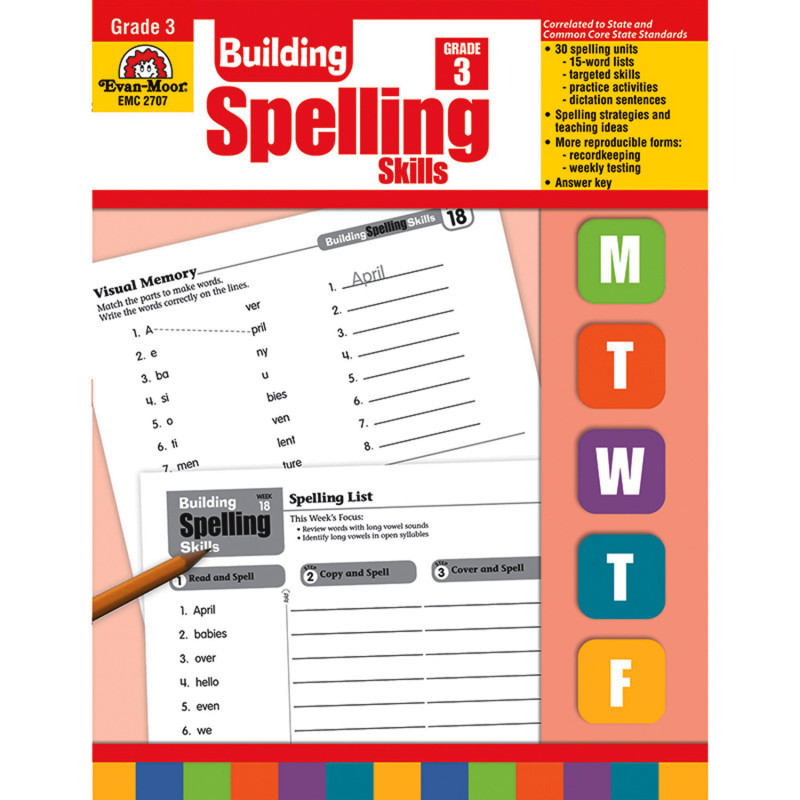 CARSON DELLOSA EDUCATION Evan-Moor Educational Publishers Building Spelling Skills, Teacher's Edition, Grade 3