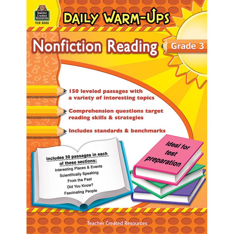 TEACHER CREATED RESOURCES Teacher Created Resources® Daily Warm-Ups: Nonfiction Reading Book, Grade 3