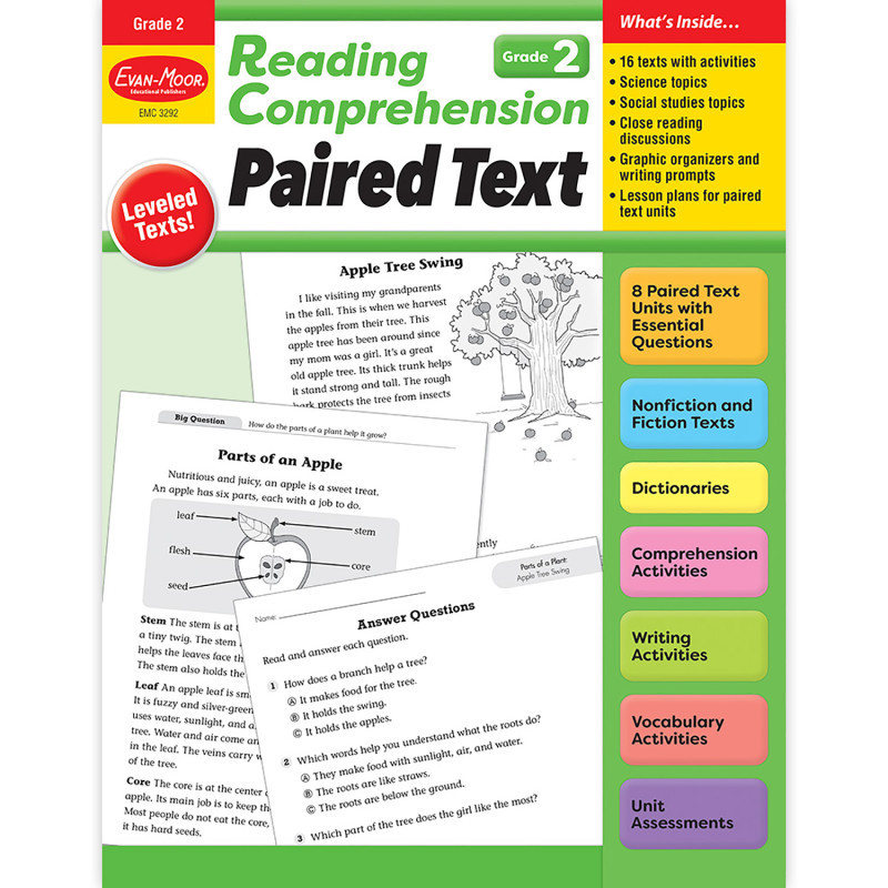 CARSON DELLOSA EDUCATION Evan-Moor Educational Publishers Reading Comprehension: Paired Text, Grade 2