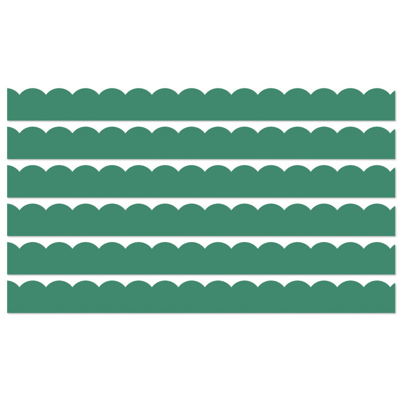 CARSON DELLOSA EDUCATION Carson Dellosa Education Grow Together Jade Green Scalloped Borders, 39 Feet Per Pack, 6 Packs