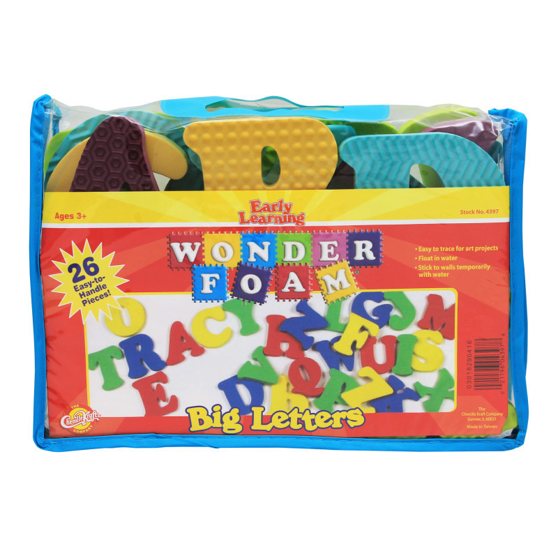 DIXON TICONDEROGA CO WonderFoam® Big Letters, Assorted Colors, Assorted Sizes, 26 Pieces
