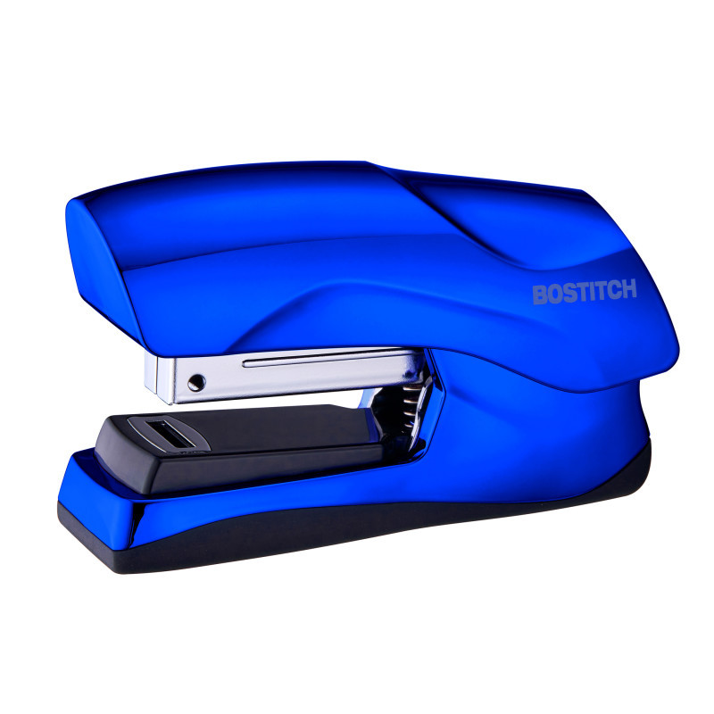 AMAX Bostitch Flat Clinch Stapler, 40 Sheets, Metallic Blue