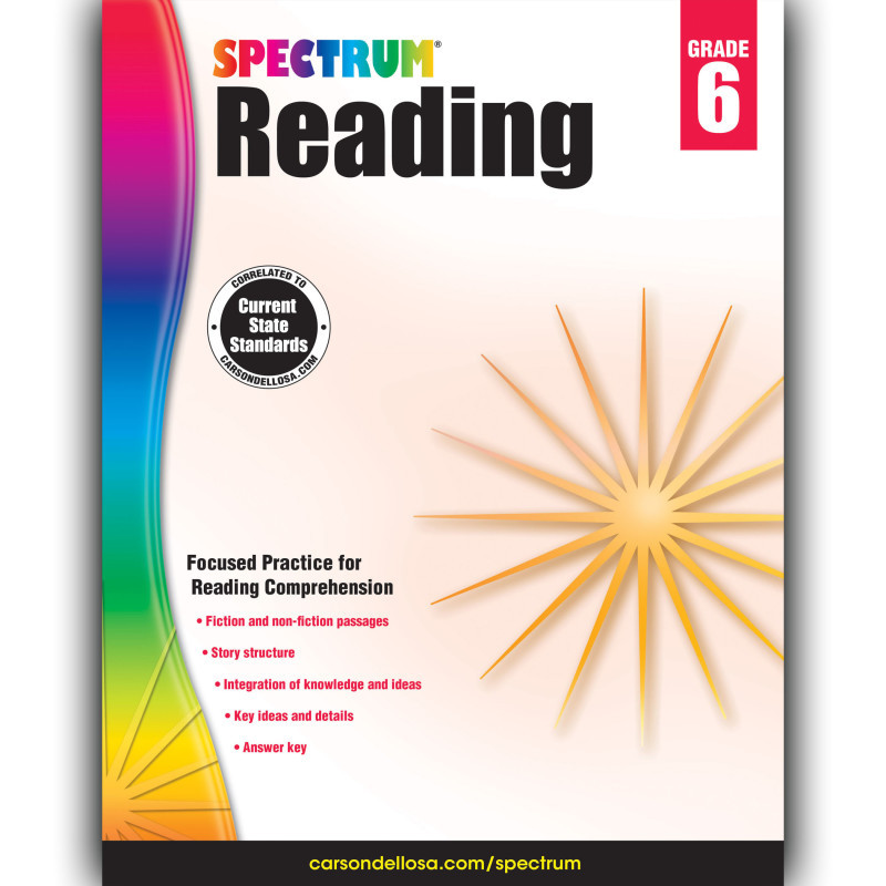 CARSON DELLOSA EDUCATION Spectrum® Reading Workbook, Grade 6, Paperback