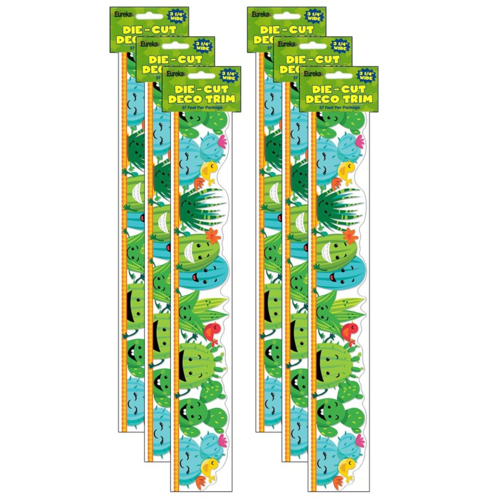 EUREKA Eureka® A Sharp Bunch Line-Up Deco Trim® Extra Wide Die Cut, 37 Feet Per Pack, 6 Packs