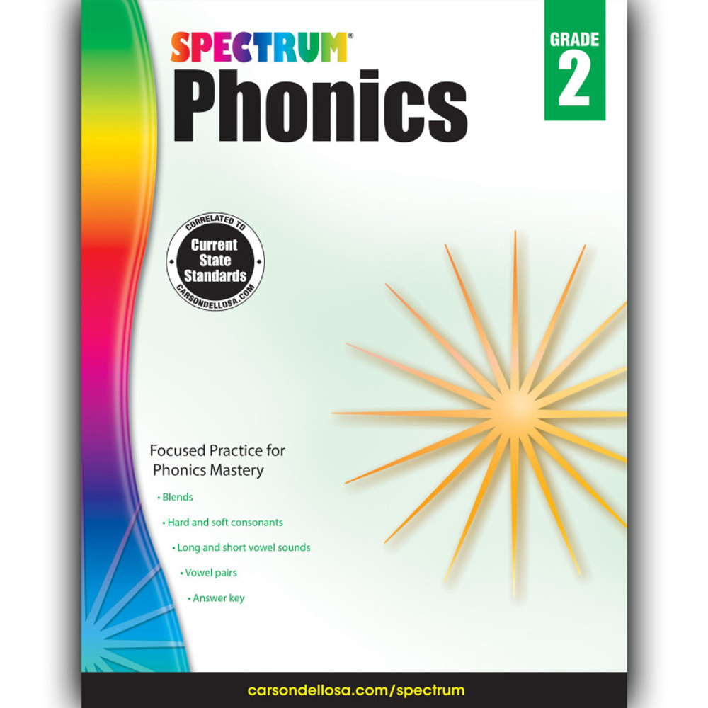 CARSON DELLOSA EDUCATION Spectrum® Phonics Workbook, Grade 2, Paperback