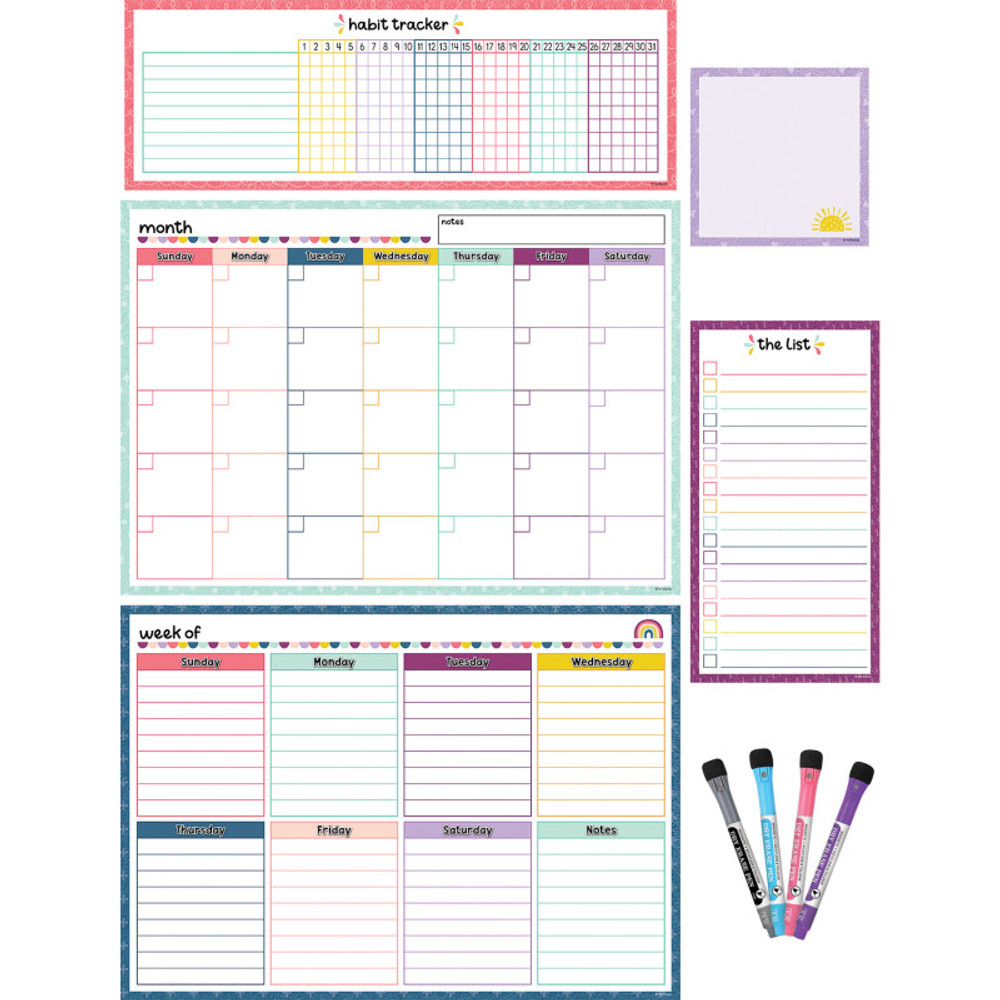 TEACHER CREATED RESOURCES Teacher Created Resources® Oh Happy Day Dry-Erase Magnetic Calendar Set