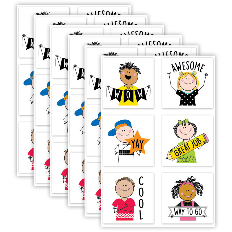 CREATIVE TEACHING PRESS Creative Teaching Press® Stick Kids Rewards Stickers, 1-1/2", 60 Per Pack, 6 Packs