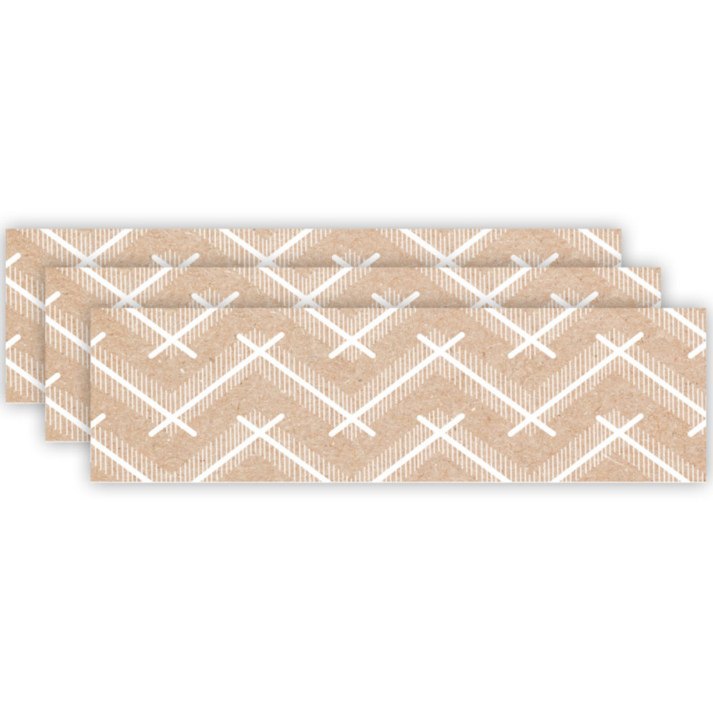 CREATIVE TEACHING PRESS Creative Teaching Press® Krafty Pop Kraft Chevron EZ Border, 48 Feet Per Pack, 3 Packs