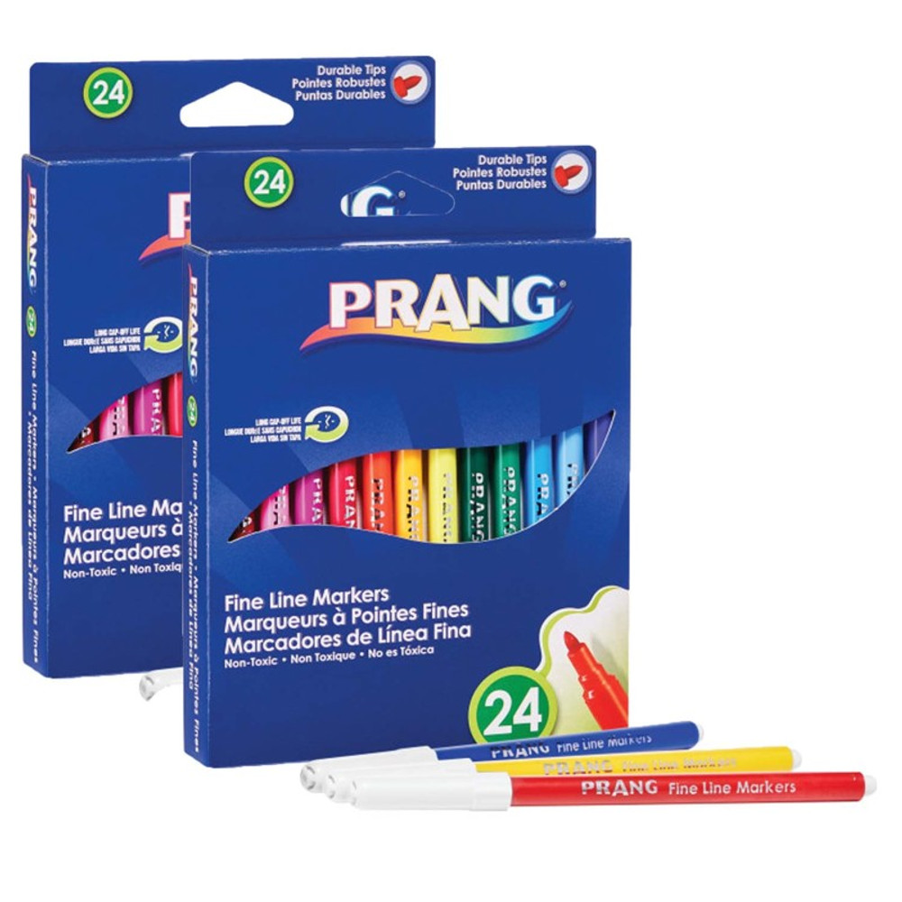 DIXON TICONDEROGA CO Prang® Classic Art Markers, Fine Line, 24 Colors Per Pack, 2 Packs DIXON TICONDEROGA CO Prang® Classic Art Markers, Fine Line, 24 Colors Per Pack, 2 Packs