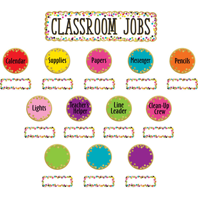 TEACHER CREATED RESOURCES Teacher Created Resources® Confetti Classroom Jobs Mini Bulletin Board Set