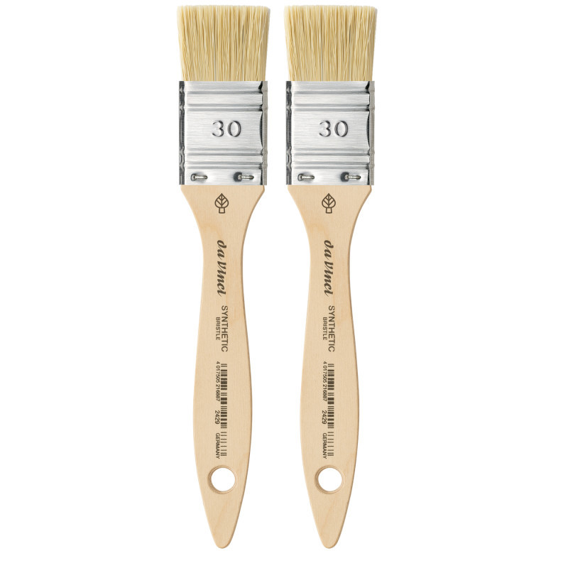 GREGORY DANIELS FINE ARTS INC da Vinci SYNTHETIC Mottler Brush, Natural Hog, Acrylic & Oil, Flat, Series 2429, Size 30, Pack of 2