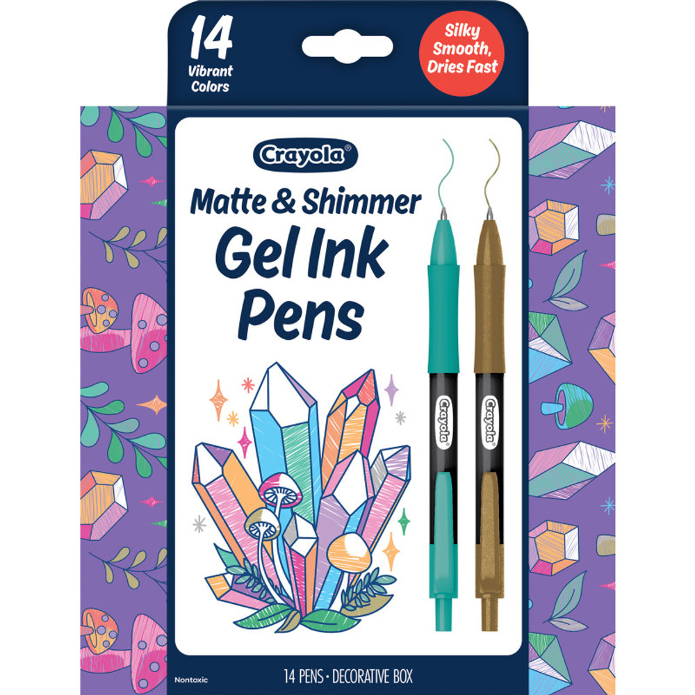 CRAYOLA LLC Crayola® Matte & Shimmer Gel Ink Pens, Pack of 14