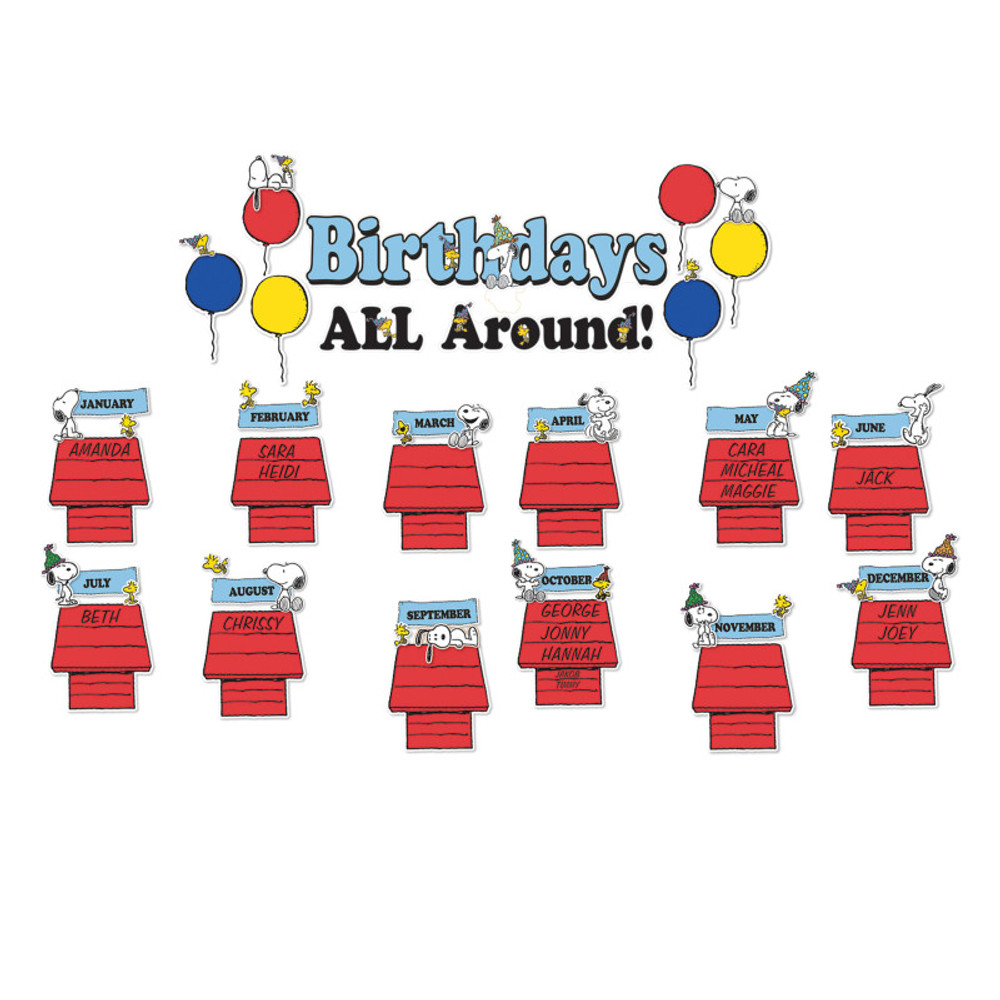 EUREKA Eureka® Peanuts® Birthday Mini Bulletin Board Set, 46 Pieces