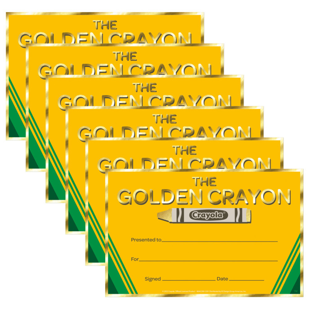 EUREKA Eureka® Crayola® Gold Crayon Recognition Award, 36 Per Pack, 6 Packs