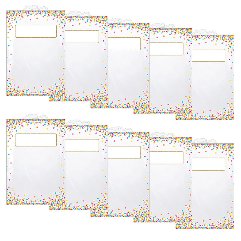ASHLEY PRODUCTIONS Ashley Productions® Hanging Confetti Pattern Storage/Book Bag, 11" x 16", 5 Per Pack, 2 Packs
