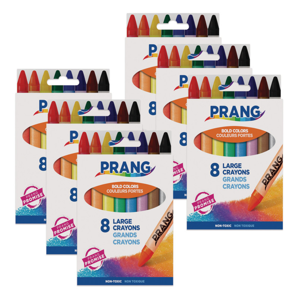 DIXON TICONDEROGA CO Prang® Soybean Crayons, Large, 8 Colors Per Pack, 6 Packs