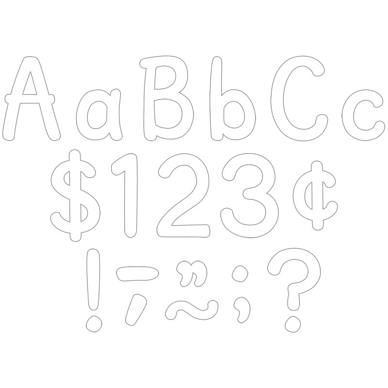 TEACHER CREATED RESOURCES Teacher Created Resources® White 4" Modern Classic Letters Combo Pack, 257 Per Pack, 2 Packs