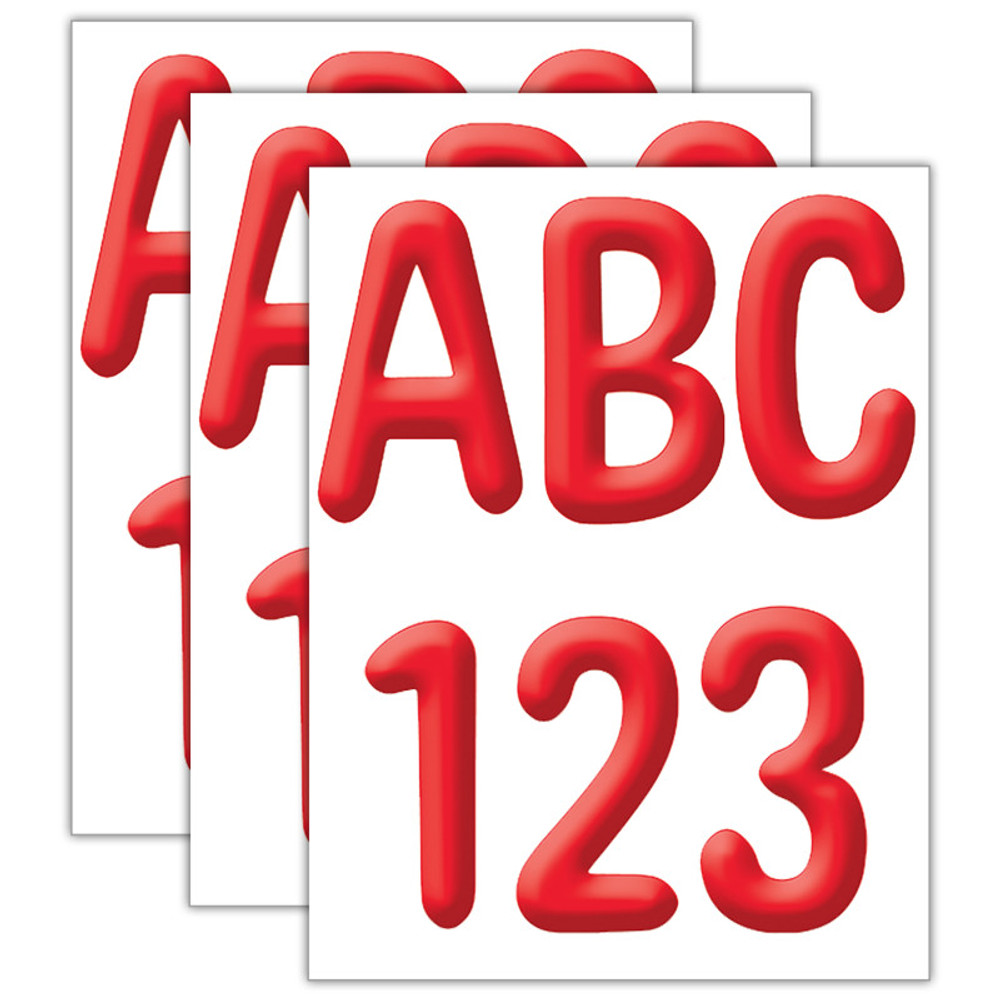 EUREKA Eureka® Color My World - Solid Red 4" Deco Letters, 180 Per Pack, 3 Packs