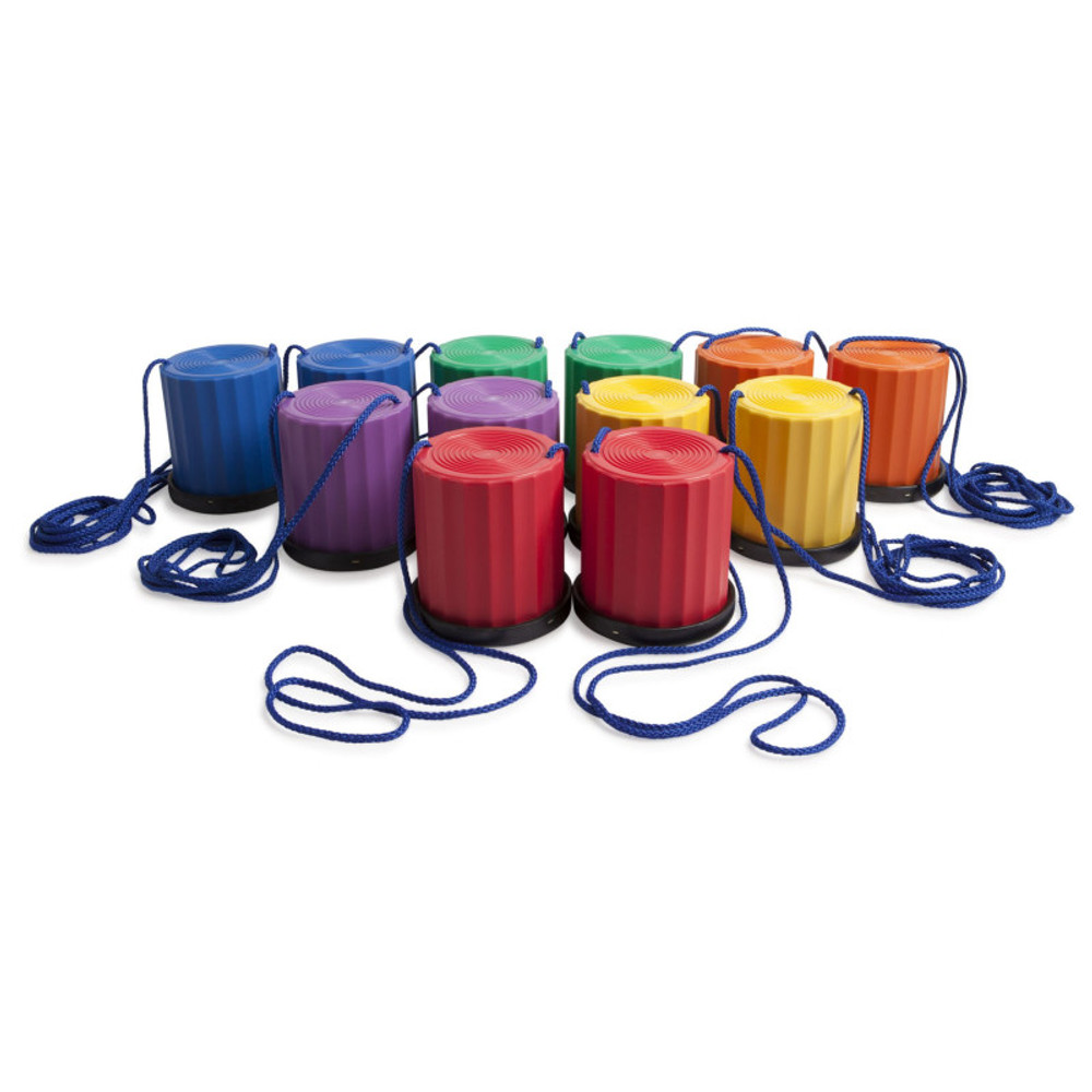 CHAMPION SPORTS Champion Sports Plastic Platform Stilts, Assorted Colors, Set of 6