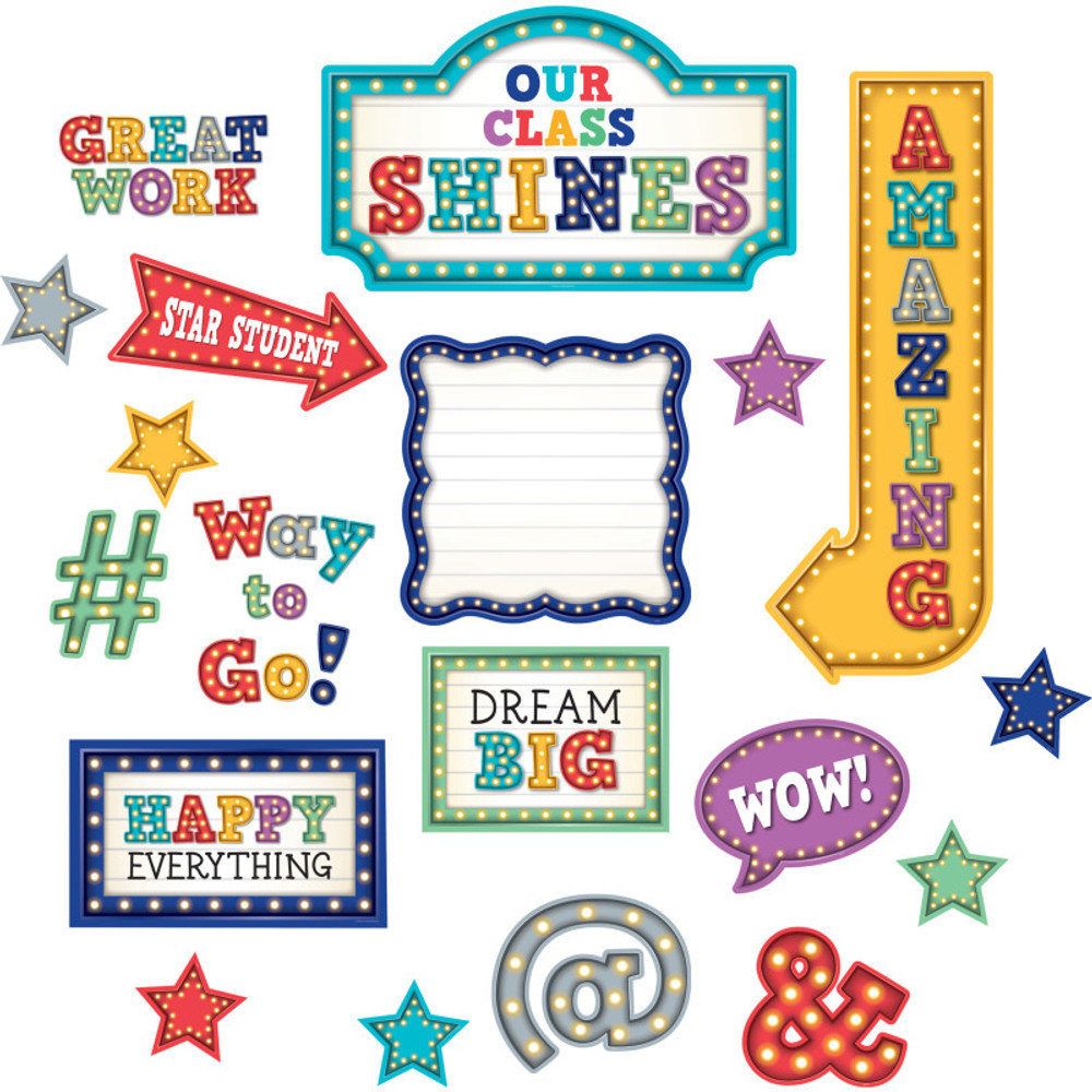 TEACHER CREATED RESOURCES Teacher Created Resources® Marquee Our Class Shines Bulletin Board Set
